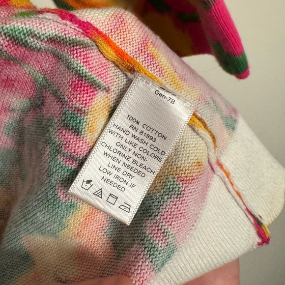 Isaac Mizrah Live! Floral Pink and Yellow Cardigan - Picture 7 of 9